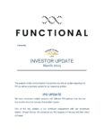 Functional Brands Inc Investor Update Newsletter Mar 2024